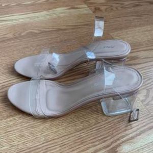 Public Desire clear square heels size 9